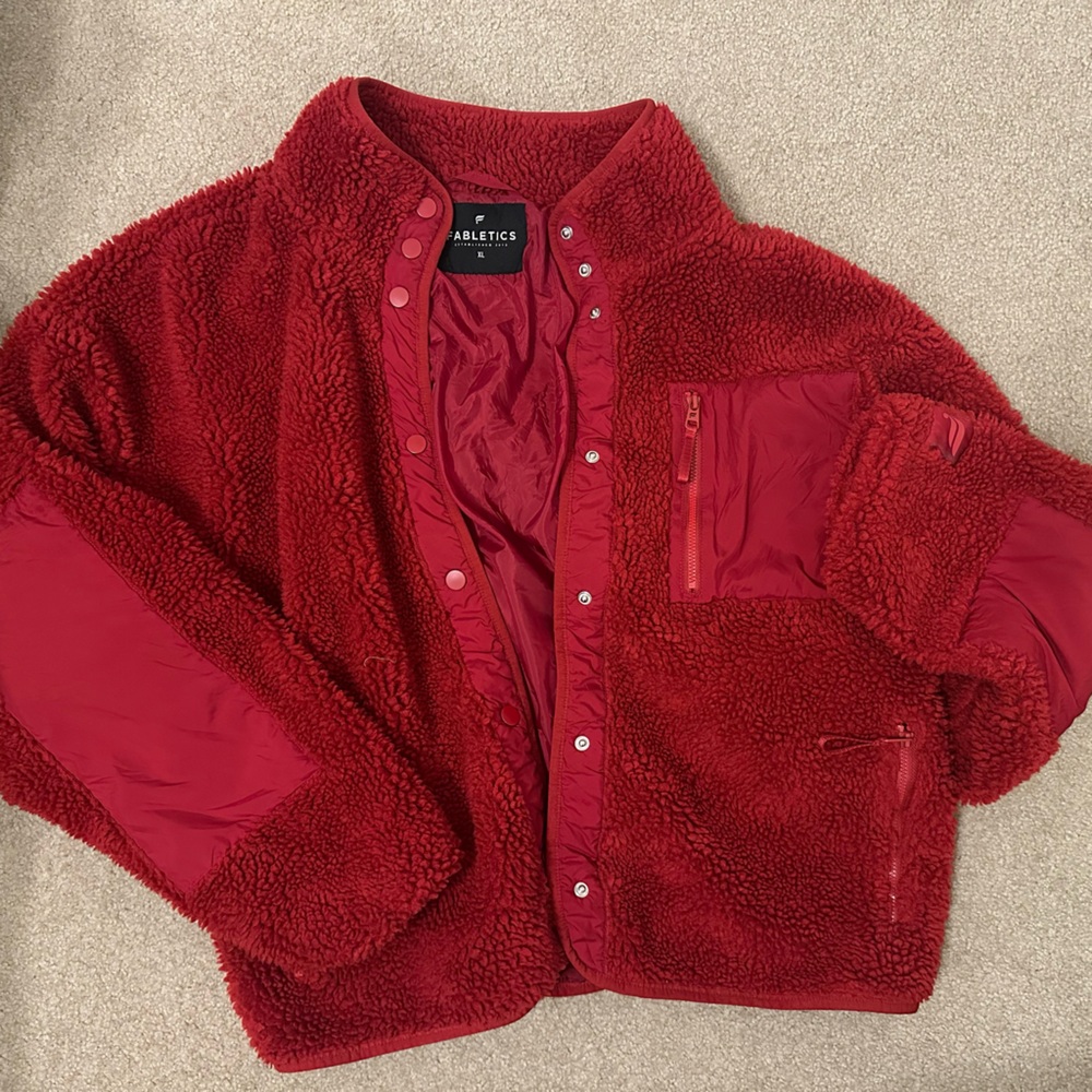 Red Sherpa Fabletics Jacket